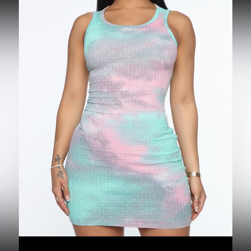 fashion nova large tie dye mini dress